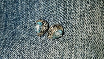 Silver and Aquamarine Earrings