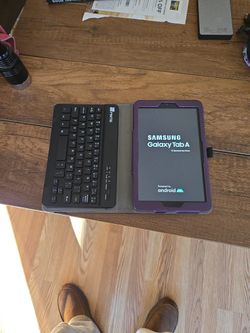Samsung Galaxy Tab A With A Bluetooth Keyboard Case