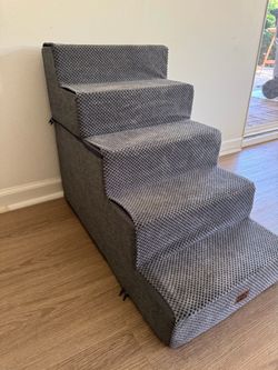 4-Step Gray Pet Stairs