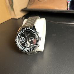 Seiko BLACK on BLACK on BLACK Automatic Prospex Speedtimer Chronograph with Seiko Steel Bracelet