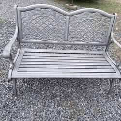 Cast aluminum garden patio bench