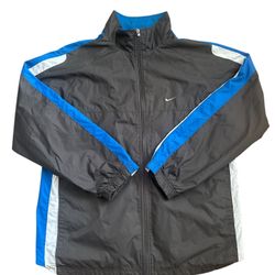 Vintage Nike Track Jacket Mens Large Gray Windbreaker Lightweight Zip Y2K