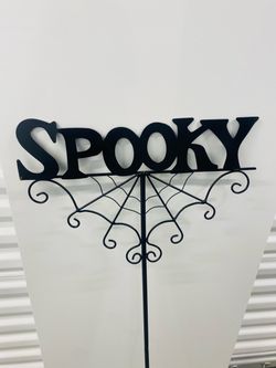Spooky Halloween Metal Garden Stake  • 43in tall 💀🖤🕷