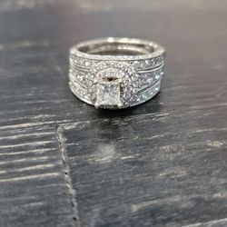 Authentic White Gold 1 Carat Wedding Ring With Engagement Band.  Size 5.5/6. $2000 Pickup In Oakdale 