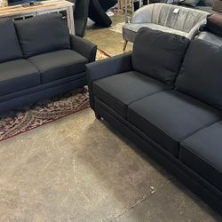 New 3 Seat Classic Modern Sofa Set, Black 