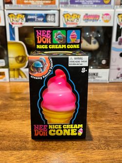 Authentic Needoh Nice Cream Cone Pink Squishy