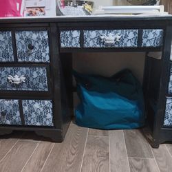 Desk W/printer Cabinet-used/normal wear