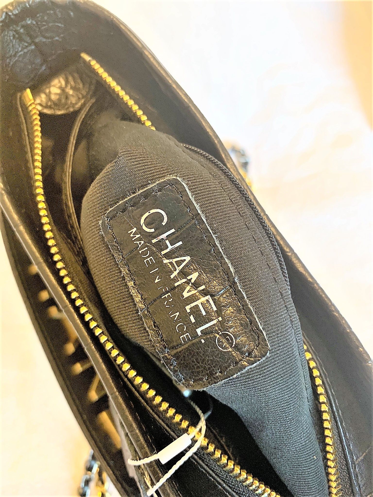 CHANEL Gabrielle Hobo Bag Crocodile Embossed Calfskin Gold/Silver