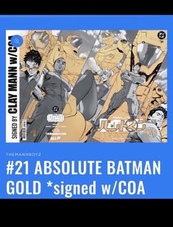 Absolute Batman #21 Clay Mann & Seth Mann GOLD Variant Signed W/COA In Hand
