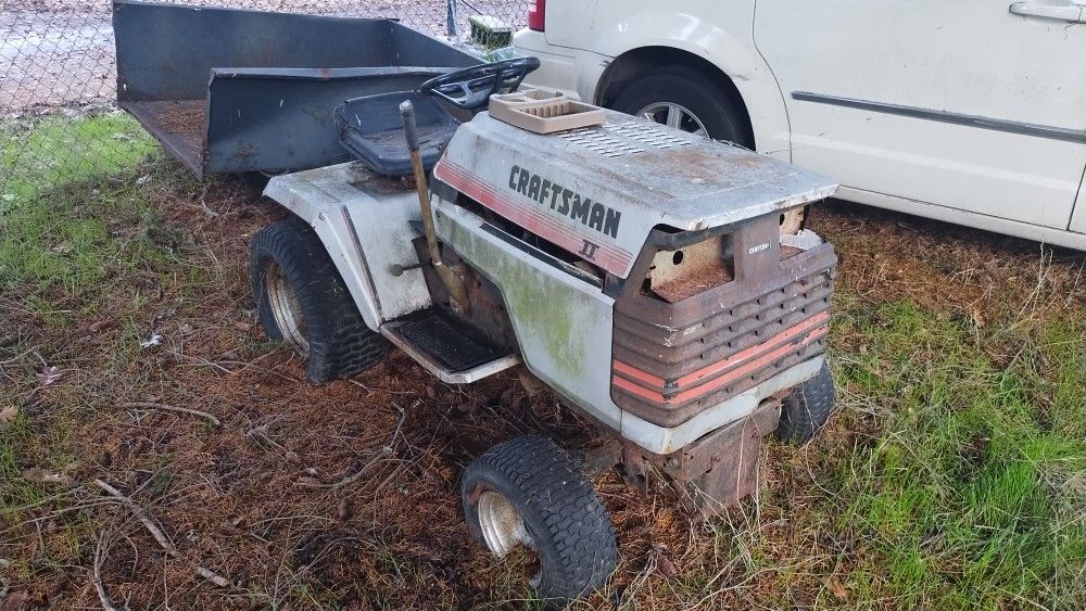 Riding Lawn Mower With Attachments.