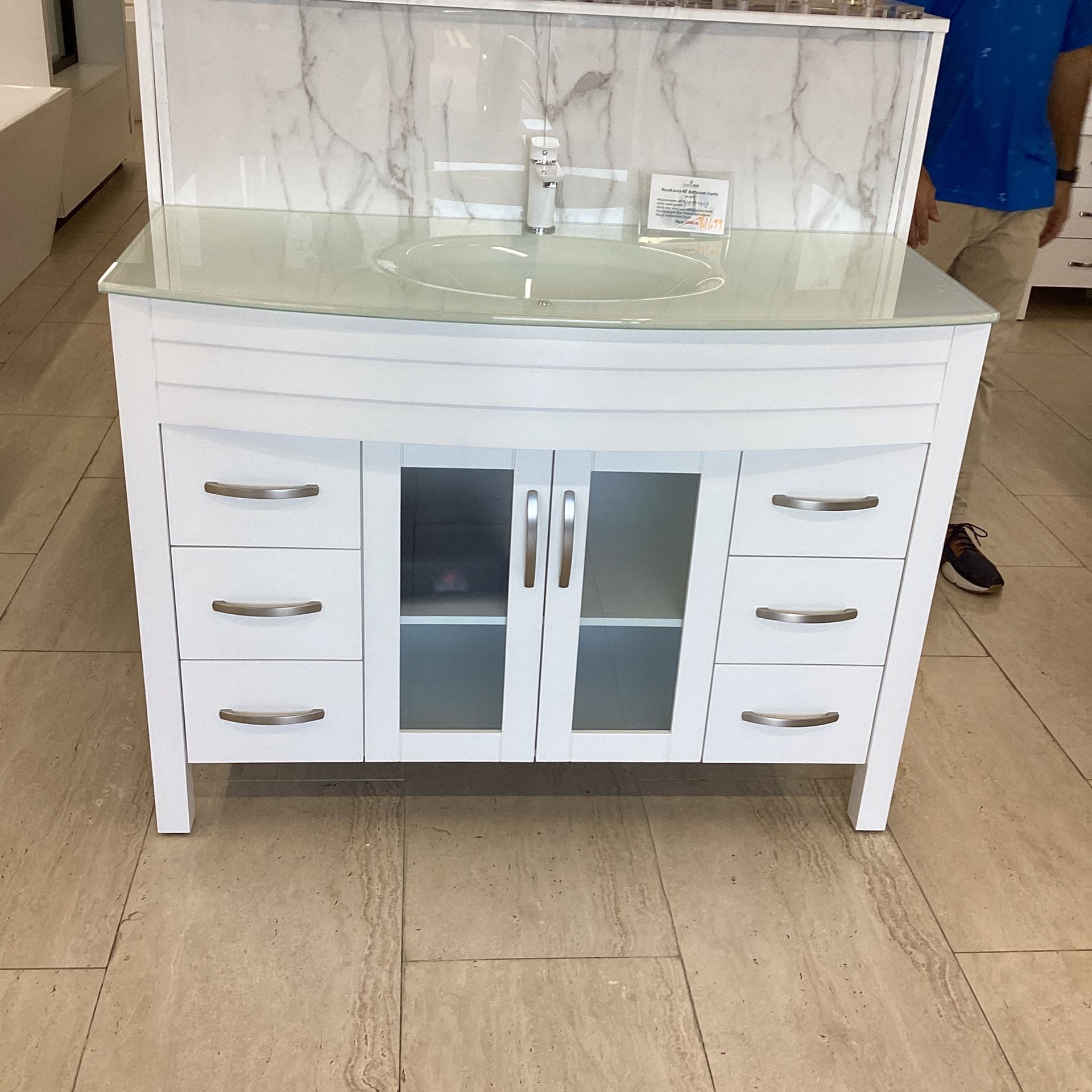 Royal Juno 48” Solid Wood Cabinets Soft Close Doors Available In Our Showroom Today!!!!