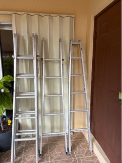 Five section 6 ft Metallic ladder aluminum