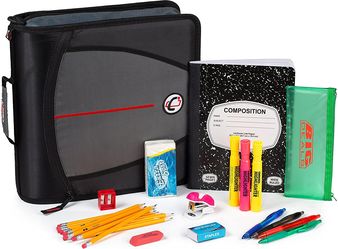 Back to School Supply Bundle, of School Supplies for All Grade Levels - Perfect for High School & College Students – 3 Ring Case it binders, Pencils,