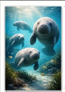 Hand Towel with Manatees