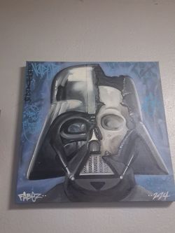 Artist  Mr. Fabez  , custom  dark vadar on canves ,