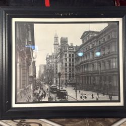 Historical painting of Chestnut Street, Philadelphia - 23x20