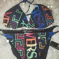 NEW 2PC MULTICOLORED VERSACE BIKINI 