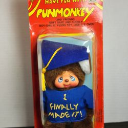 Rare Vintage FunMonkey Toy New In Pkg "Grateful Grad" 1981