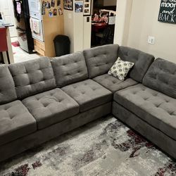 Sectional Sofa Set With Ottoman