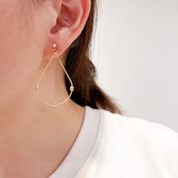 Teardrop Metal Dangle Earrings Gold color