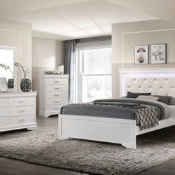 Furniture Sale - New in Box 5 Pieces Bedroom Set: Queen Bed Frame, Dresser, Mirror, Chest, 1 Night Stand