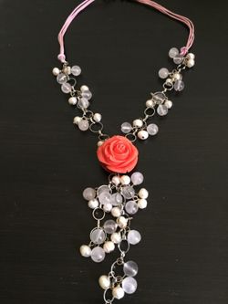 Beautiful moonstone and coral necklace
