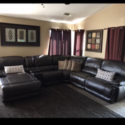 Leather sectional 