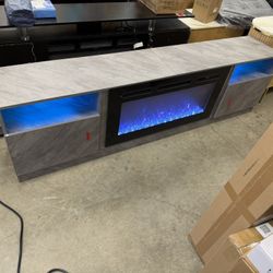 New,80”TV stand With Fireplace 