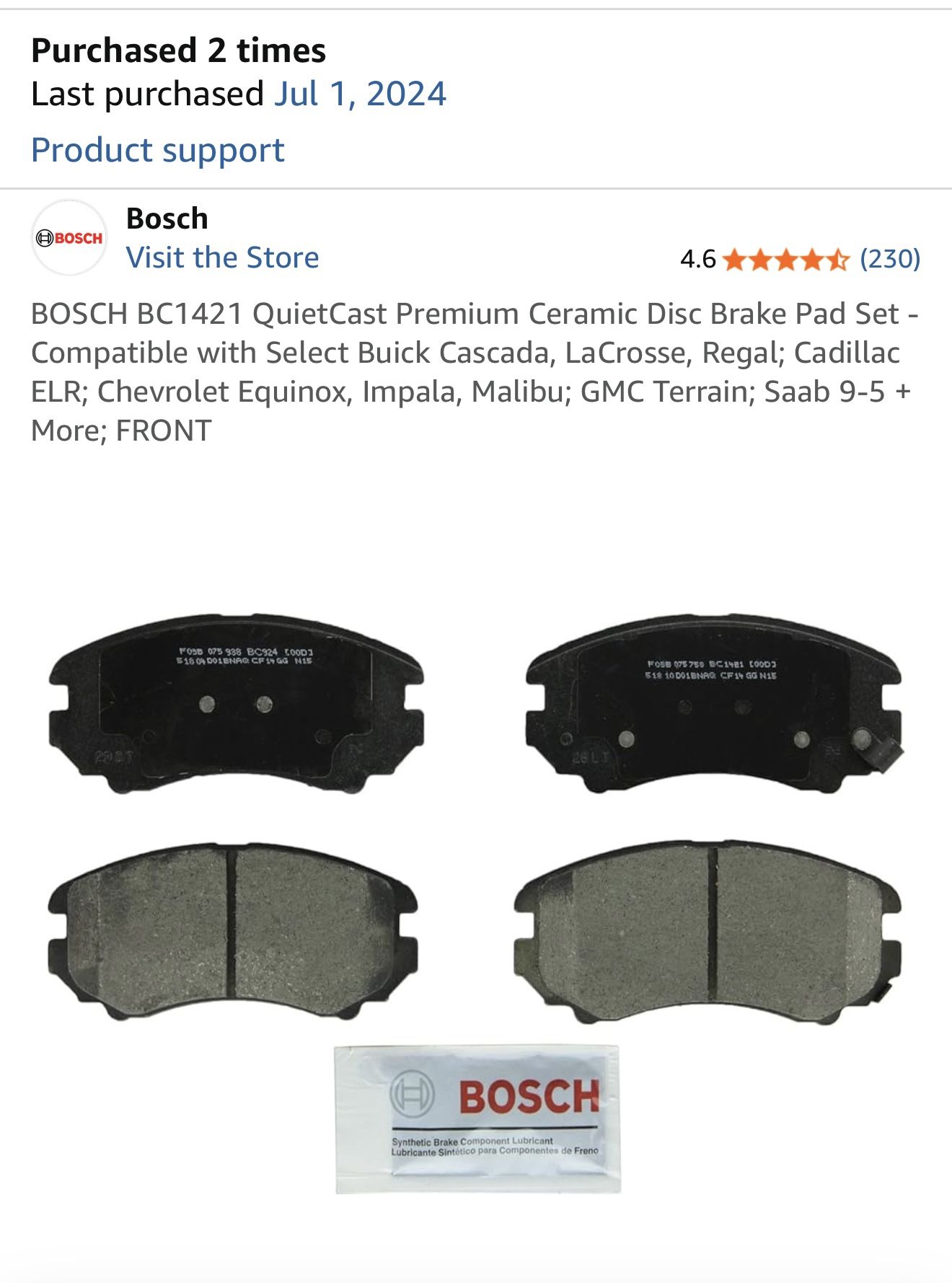 Brand New Front And Rear Brake Pads