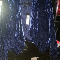 Bcbgmaxzaria Royal Blue Velvet Blazer New 