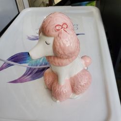 Ceramic Poodle Dog Lamp