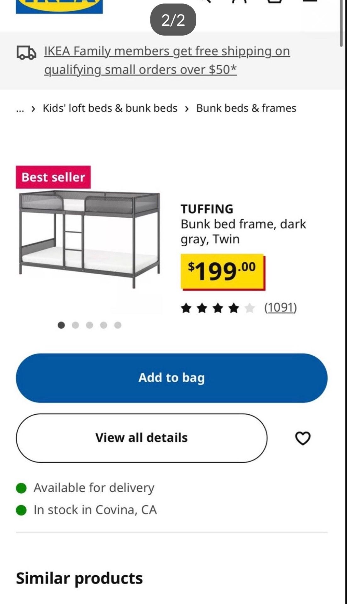 IKEA twin bunk beds