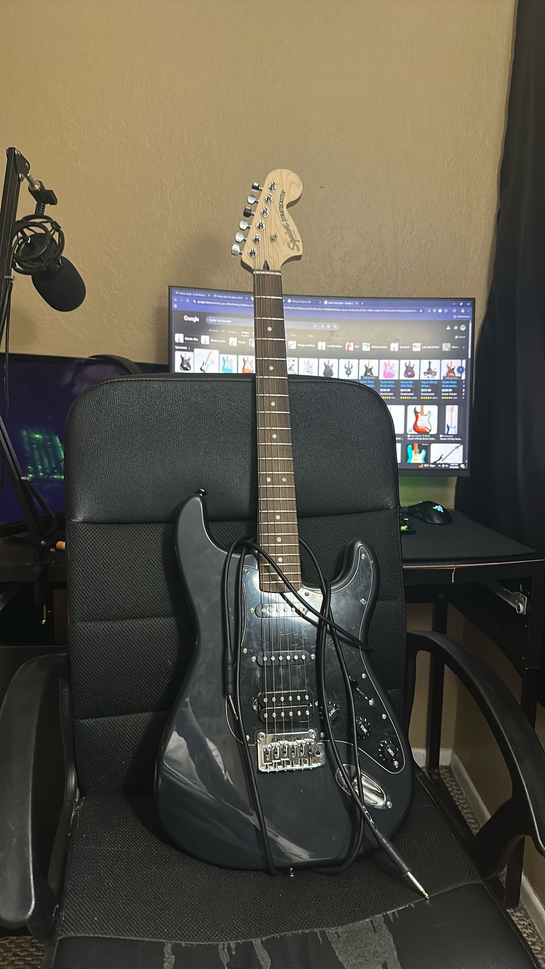 squier stratocaster electric guitar