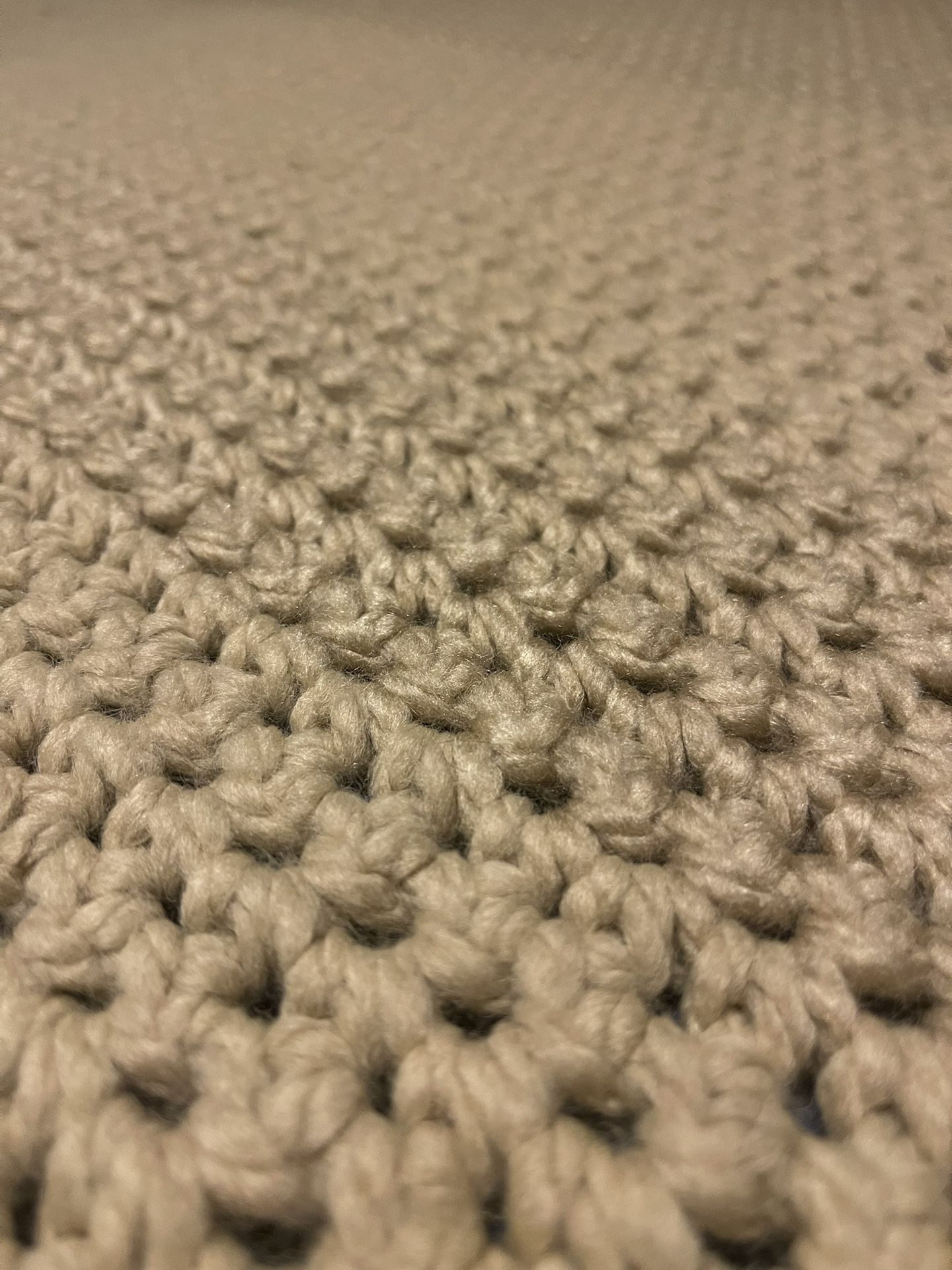 Tan Crocheted Blanket