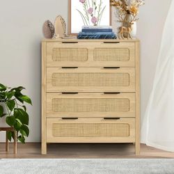 4-Compartment Rattan Chest, Authentic Rattan Wood Storage Unit with LED Illumination, Contemporary Wooden Apparel Sorter & Storage Bohemian Chest with