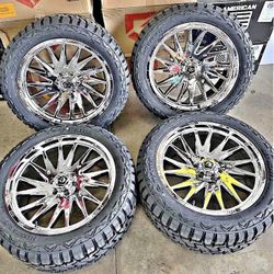 20X10 TIS 547C CHROME WHEEL & 33" TIRE PACKAGE ON SALE
