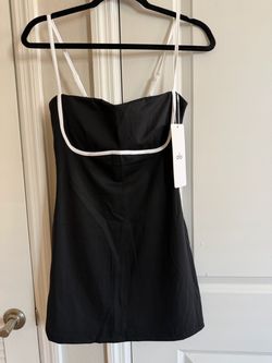 Alo Black Mini Dress with White Trim