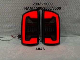 2007 To 2009 Dodge Ram 1500 / 2500 / 3500 Smoked Full LED Tail Lights