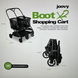 Joovy® Boot X2  Double Personal Stroller Shopping Cart Brand New Sealed Box