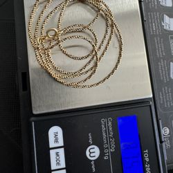 26.5" Italy 14k Gold 1.5mm Chain Necklace 8.75 Grams 