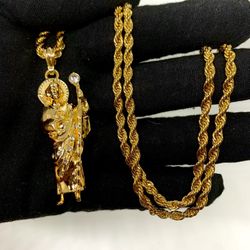 San Judas Gold Plated Chain