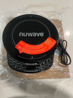 Nuwave Flex Precision Induction Cooktop, 10.25" Shatter-Proof Ceramic Glass, 6.5" Heating Coil, 45 Temps from 100°F to 500°F, 3 Wattage Settings 600, 