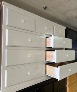 9 Drawer white Pinewood