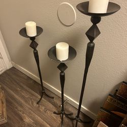40” And 2-30” Wrought Iron Candle Holders