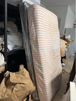 Twin mattress and box spring and metal frame