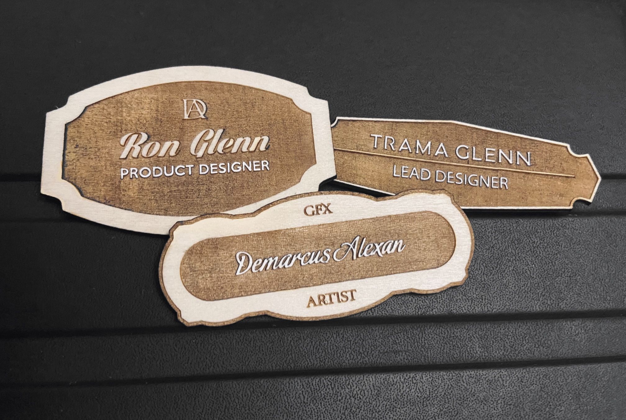 Custom engraved name tags
