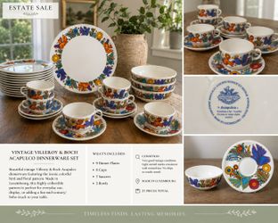 Title Vintage Villeroy & Boch Acapulco 27-Piece Dinnerware Set – Made in Luxembourg