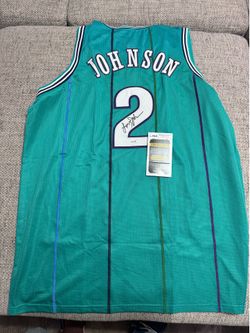 Larry Johnson signed Autograph Custom “Grandmama” Jersey- JSA- Charlotte