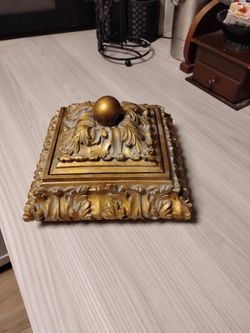 Antique Rare Art Nouveau Trinket Gilded Casket Box Roman or Greek design
