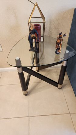 Triangle Shaped Glass End Table